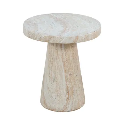 Mesa Auxiliar Redonda Tipo Piedra 45 cm