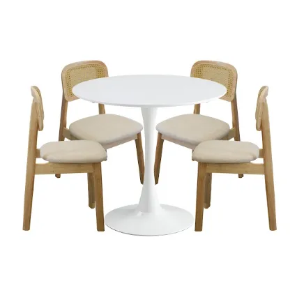 Comedor Vela Redondo Moderno con 4 Sillas