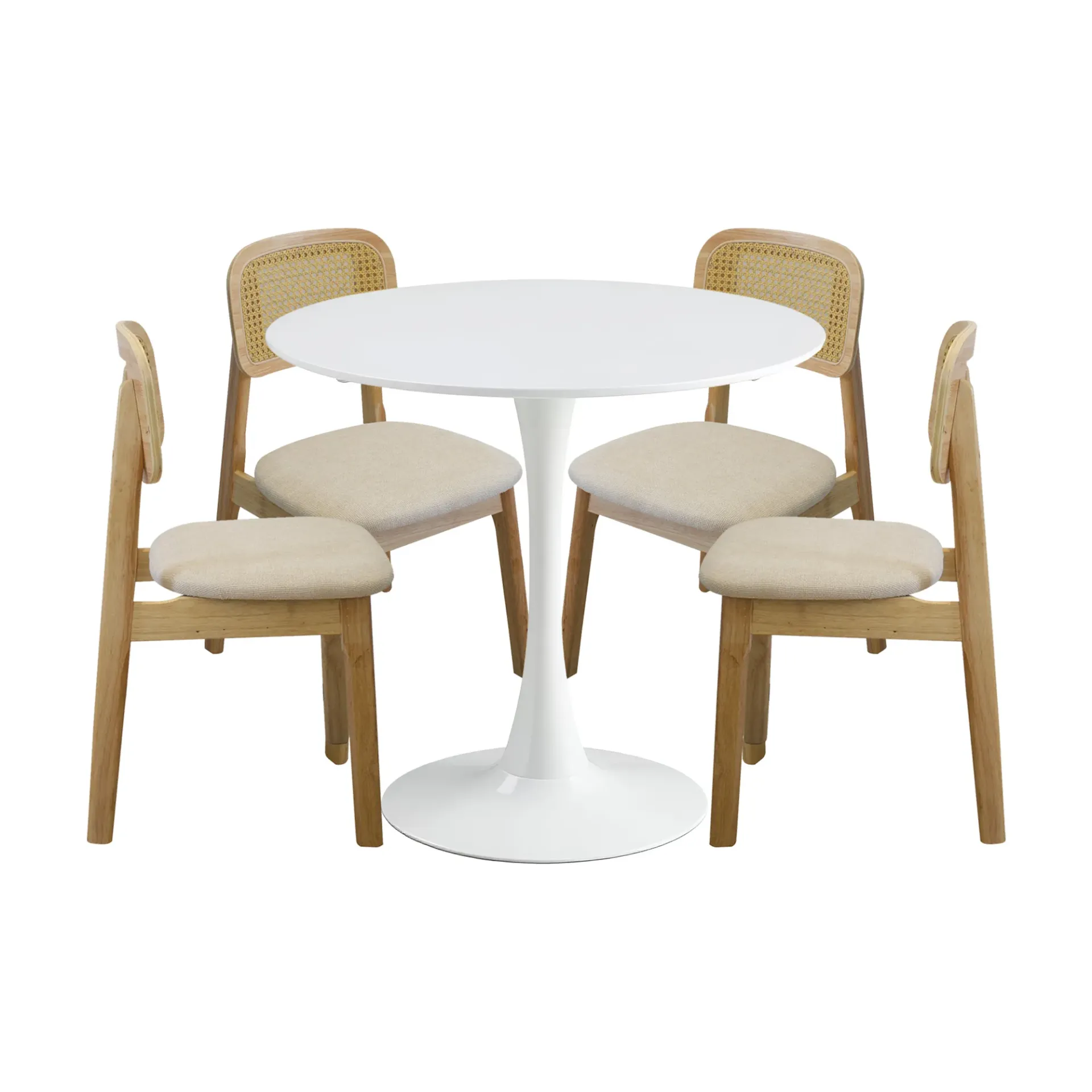 Comedor Vela Redondo Moderno con 4 Sillas