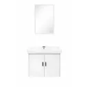 Gabinete de Baño Flotante Blanco con Lavabo Cerámico y Espejo 60×40 cm con Diseño Compacto y Funcional