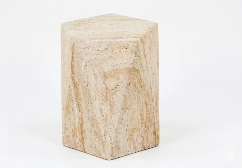 Mesa Auxiliar Tipo Piedra Diseño Mineral Beige