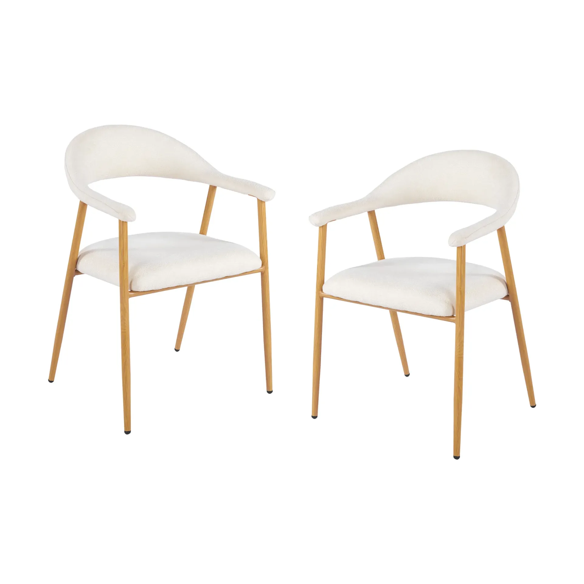 [2Silla-Berna-Bei] 2 Sillas Berna Beige Tela y Metal