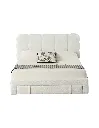 Cama Matrimonial Bouclé con Cajón Integrado