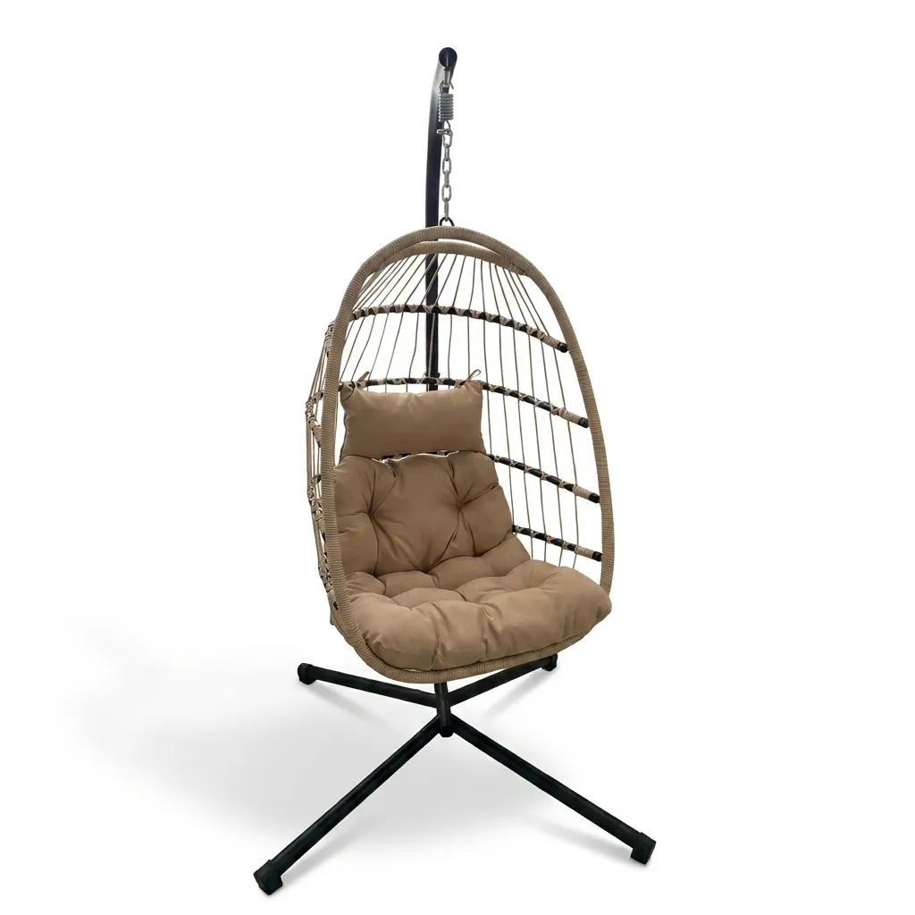 Silla Nido Colgante Café con Base