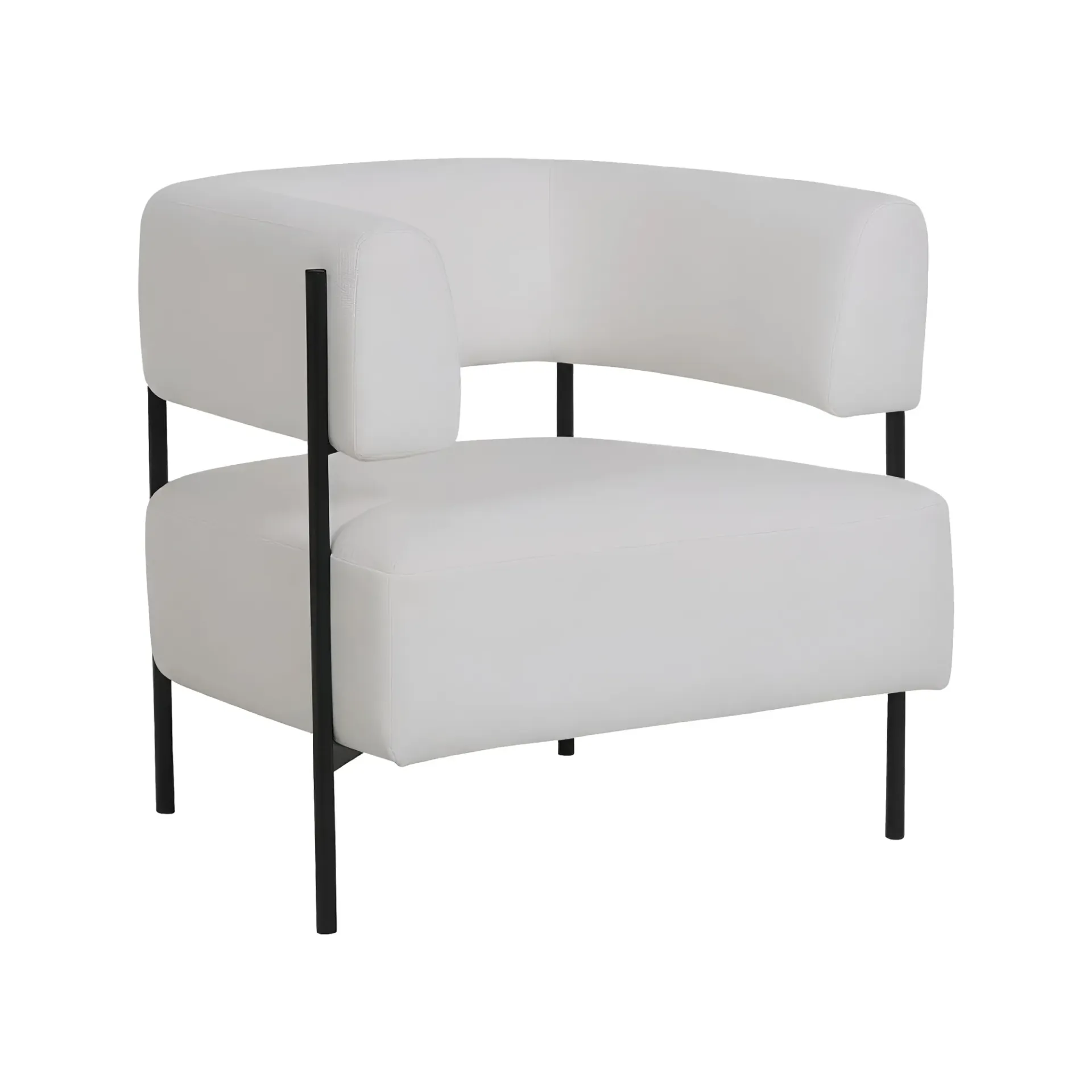 [Sofa1P-Perla-Bla] Sillón Perla Blanco Diseño Flotante Industrial