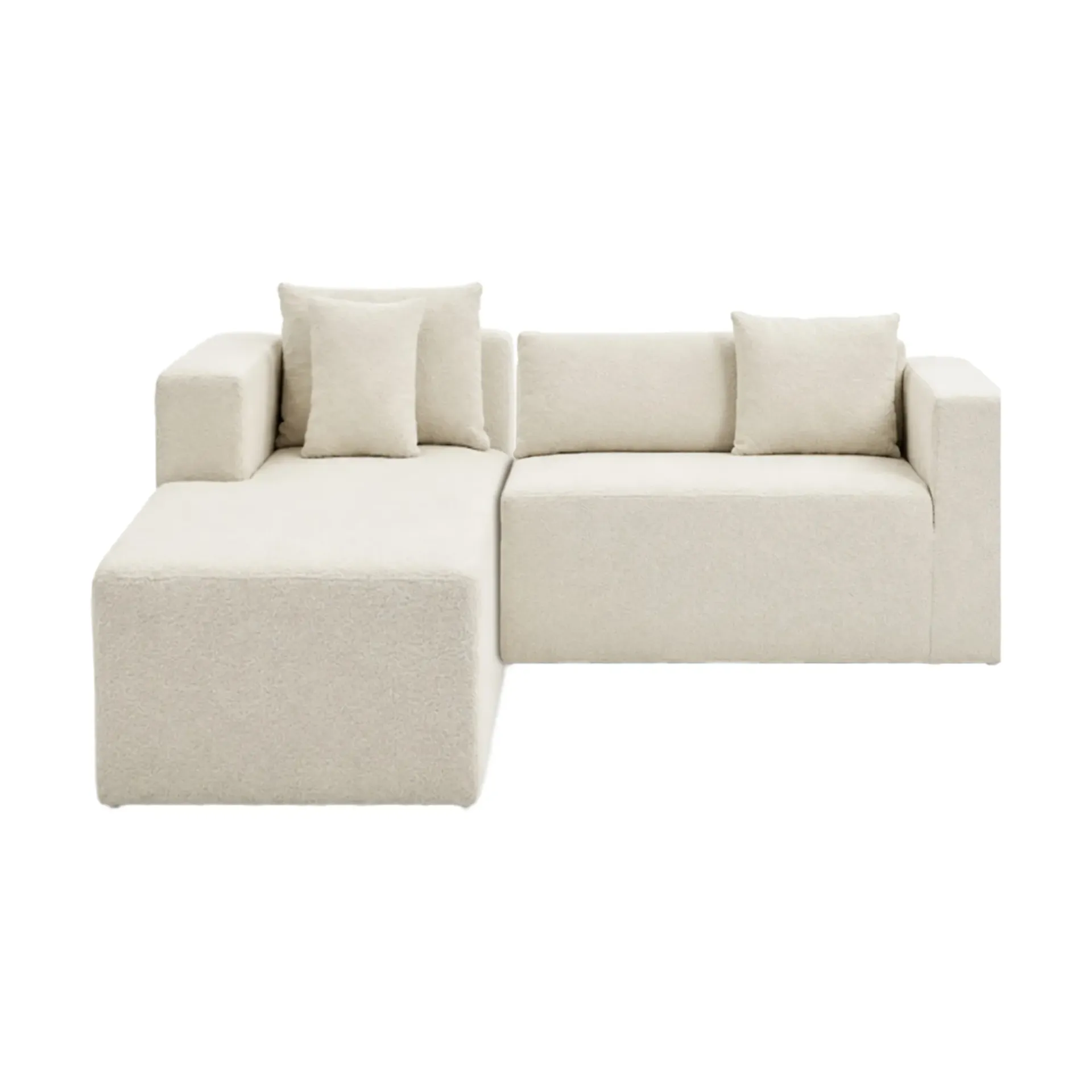 Sofá Roma Beige Modular Chaise Longue Bouclé