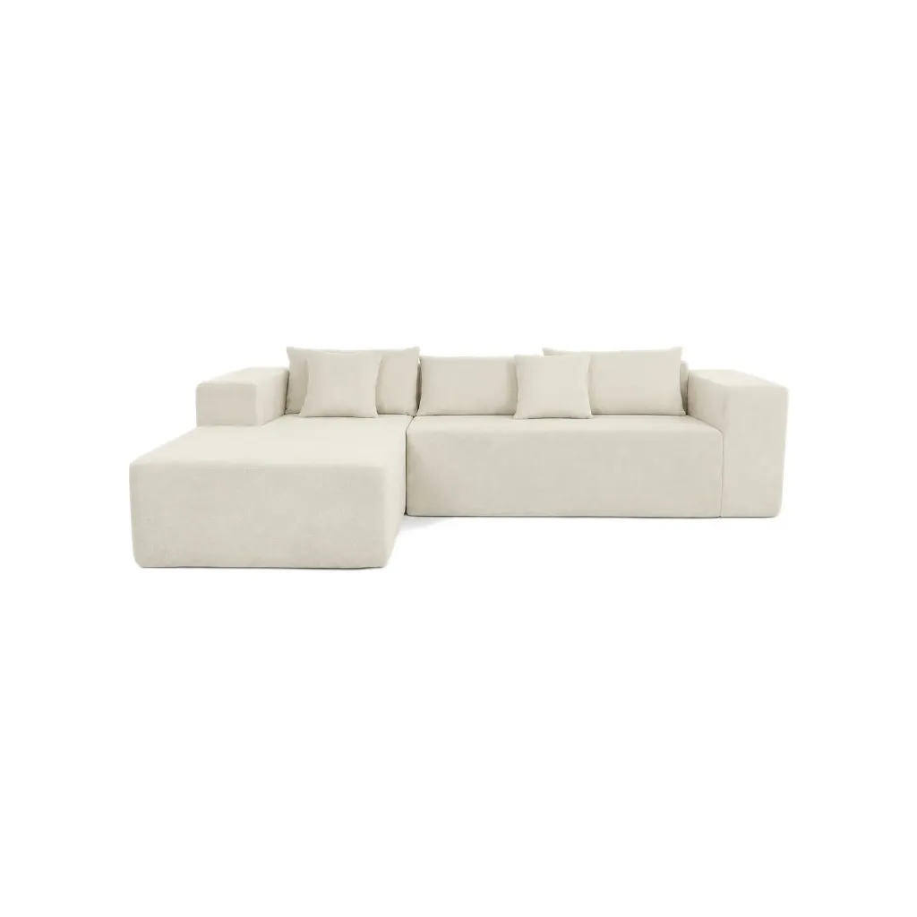 Sofá Roma Beige Modular Chaise Longue Bouclé