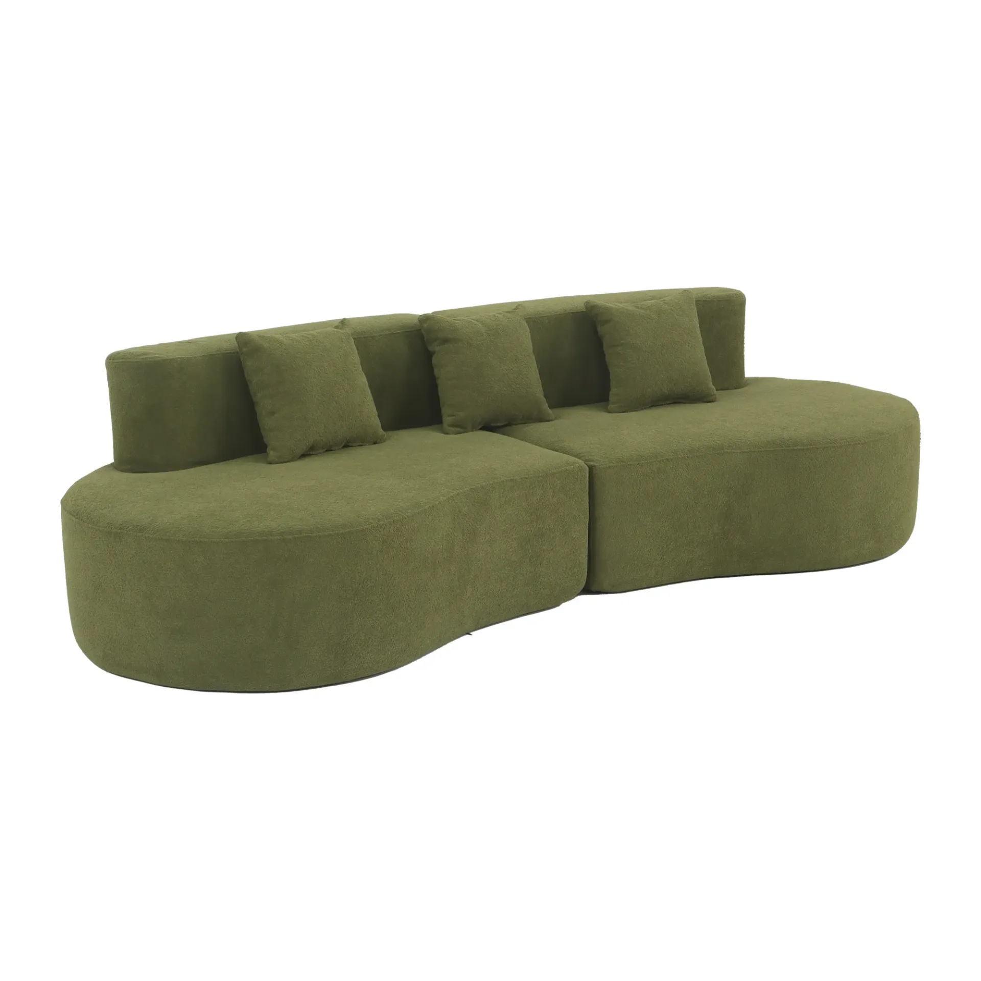 Sofá Lagos Verde Olivo Modular Bouclé
