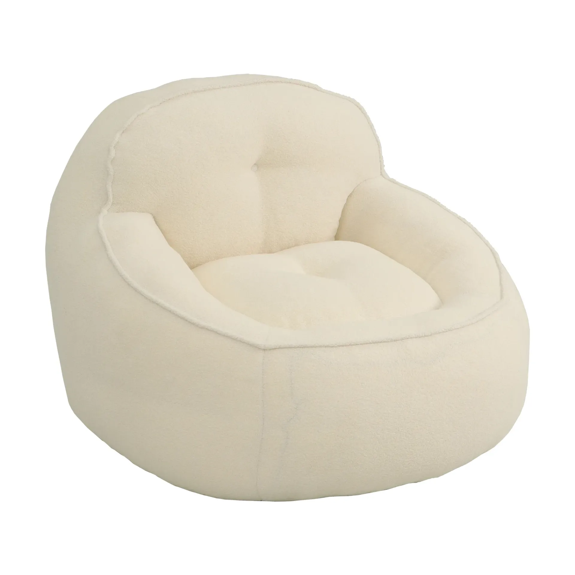 [Sofa1P-Amaretto-Bei] Sofá Amaretto beige bouclé orgánico