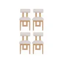Set 4 Sillas Bari Tapizadas Beige Acabado Madera