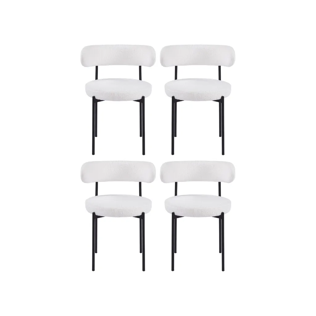 Set 4 Sillas Aria Teddy Blancas