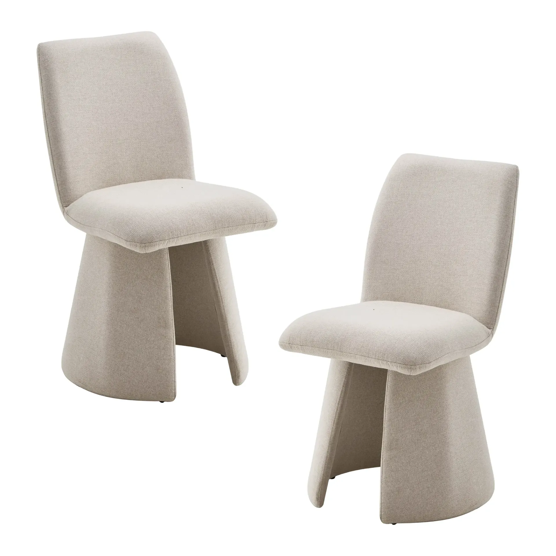 2 Sillas de Comedor Bruma Beige tapizada estructura oculta