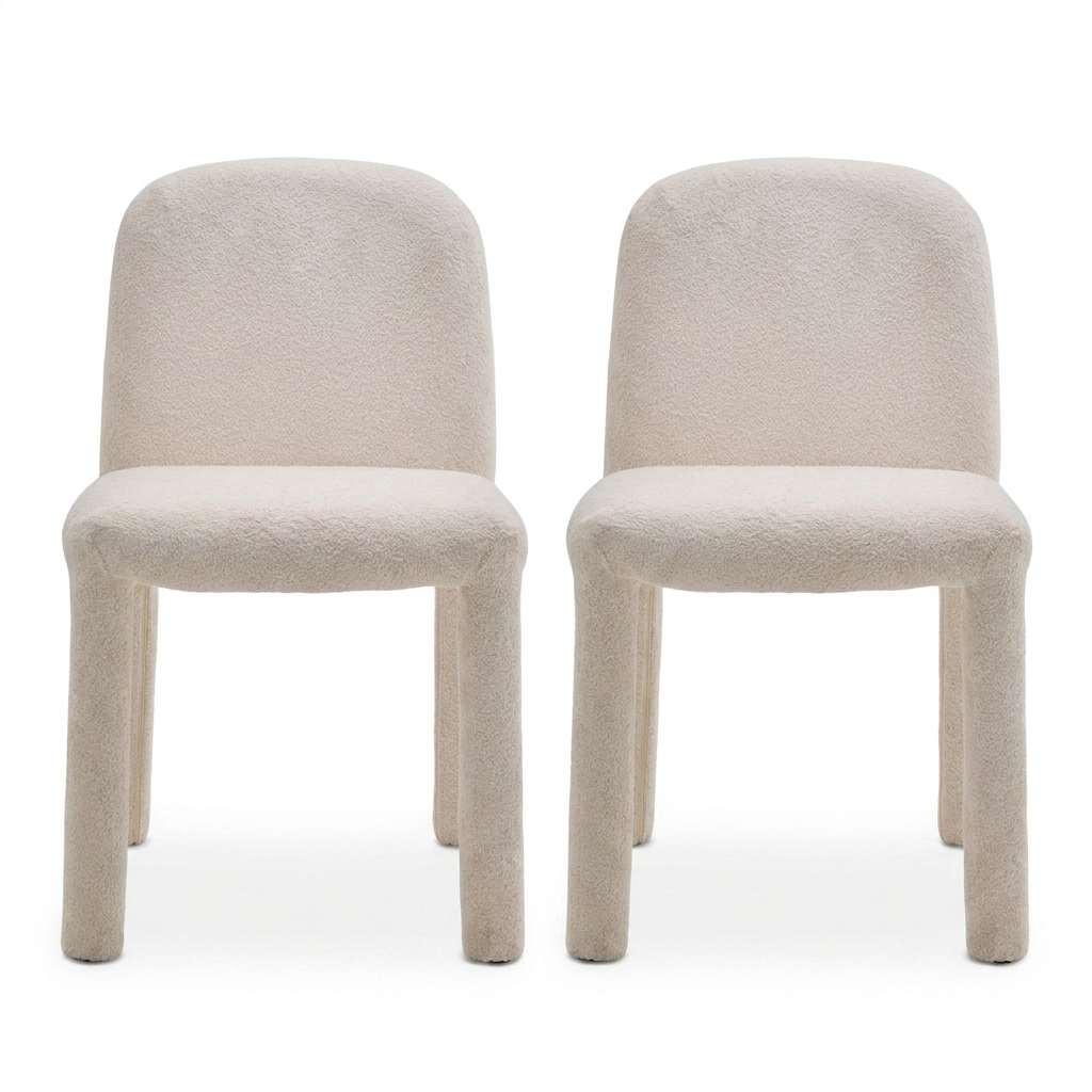 [2Silla-Asti-Bei] 2 Sillas Asti Beige Bouclé Minimalistas