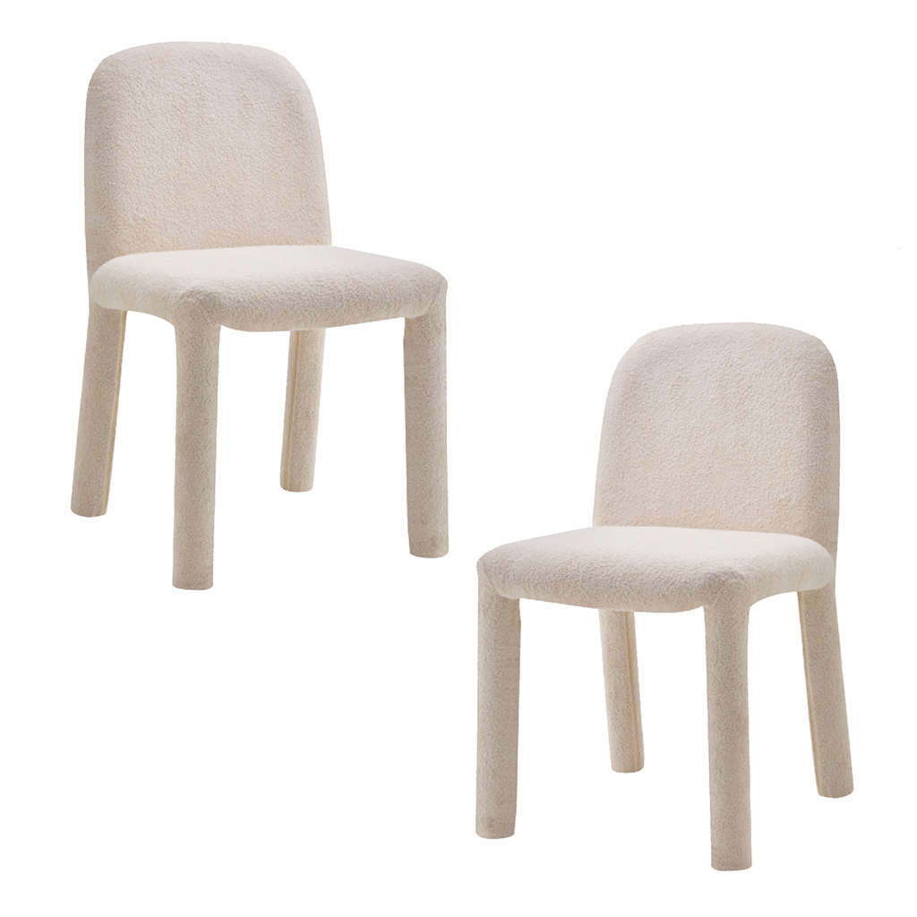 2 Sillas para comedor Asti Beige Bouclé Minimalistas