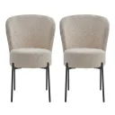 2 Sillas Aura Beige bouclé patas metálicas