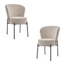 2 Sillas Aura para comedor Beige bouclé patas metálicas