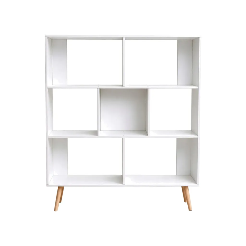 Librero Modular Asimétrico Blanco Nórdico