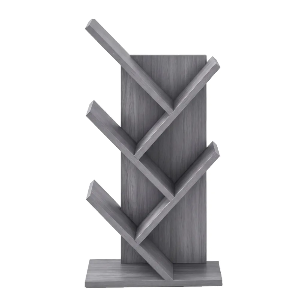 Librero ZigZag Gris Árbol Decorativo MDF