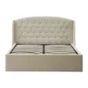 Cama Matrimonial Beige con Almacenamiento Oculto