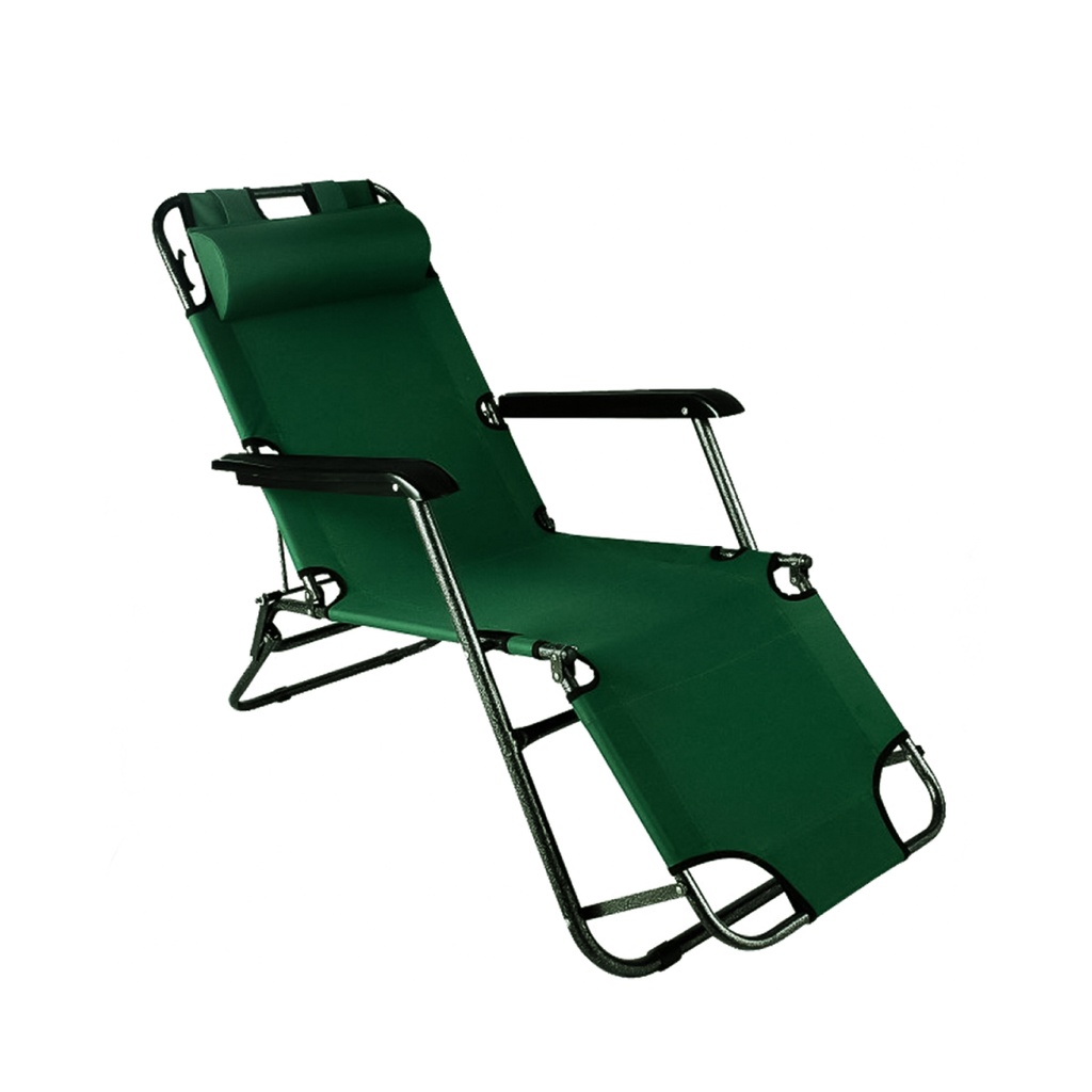 Silla camastro plegable con reposabrazos  Verde