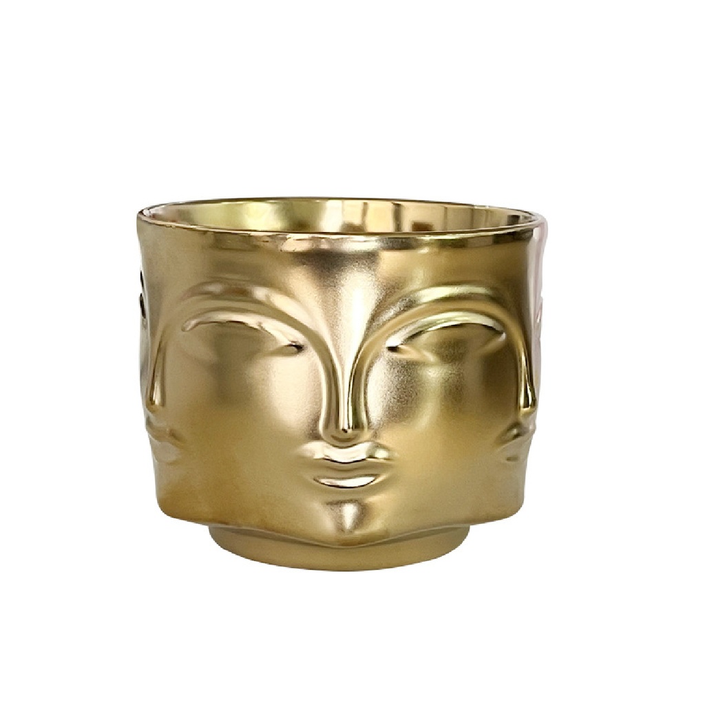 [DH003-dor] Maceta de rostro DH003 Dorado