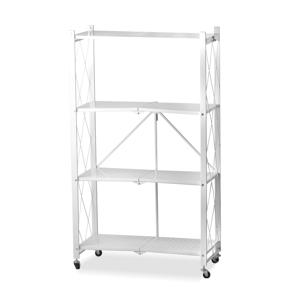 Estante rack plegable con 4 niveles blanco