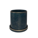 Macetero borde dorado HLFCS chico Azul