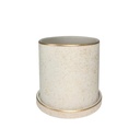 Macetero borde dorado HLFCS grande Blanco