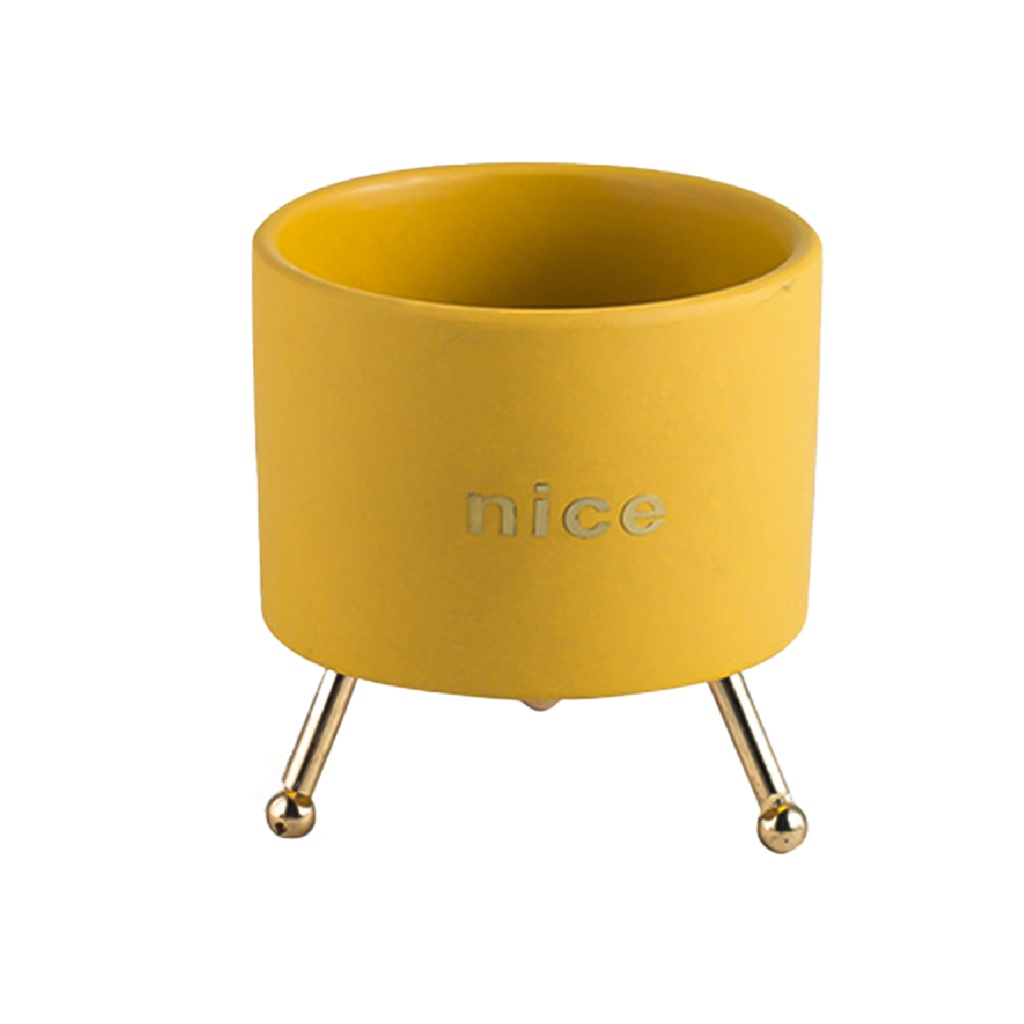 [JY1105-Cama] Macetero con soporte JY1105 chico Amarillo