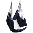 Silla colgante de algodón con cojín para exteriores e Interiores Azul marino