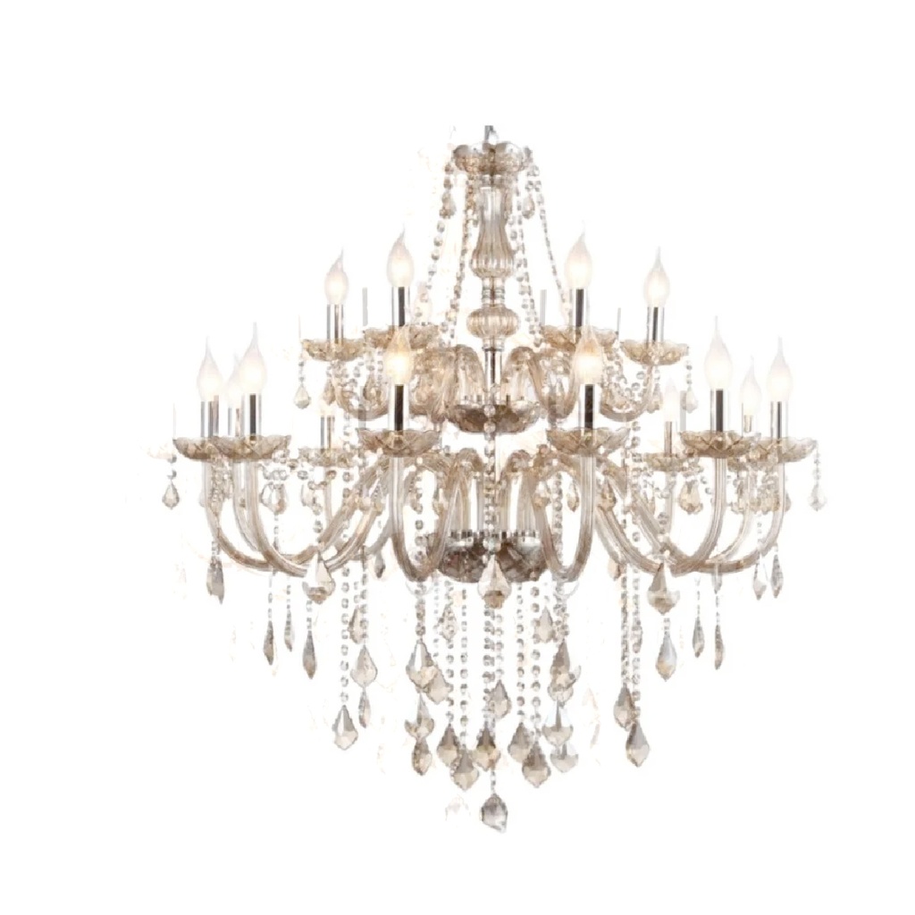 [Lamp-cr12+6] Lámpara candil de cristal candelabro 12 6 focos
