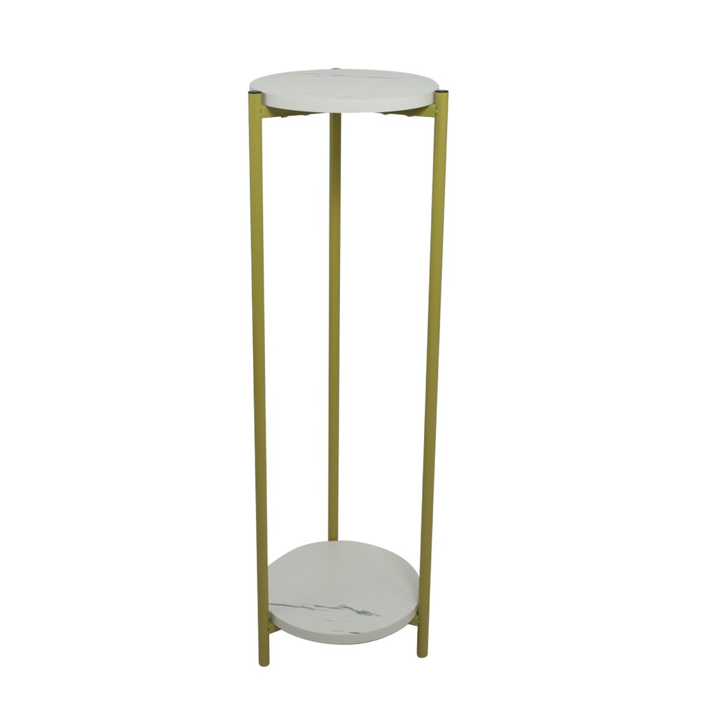 Mesa auxiliar 2 niveles estilo nórdico blanco