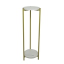 Mesa auxiliar 2 niveles estilo nórdico blanco