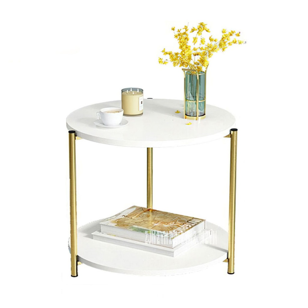 [MA-40D] Mesa auxiliar 2 niveles estilo nórdico efecto mármol