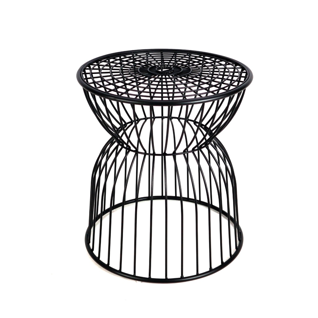 Mesa de centro para exteriores  jardín de metal tipo jaula  negro