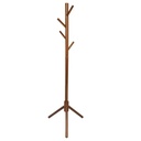Perchero de madera minimalista estilo oriental de pie con 8 ganchos (Nogal)