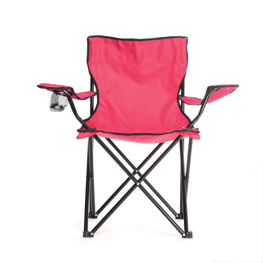 Silla plegable impermeable con funda y portavasos (Rojo)