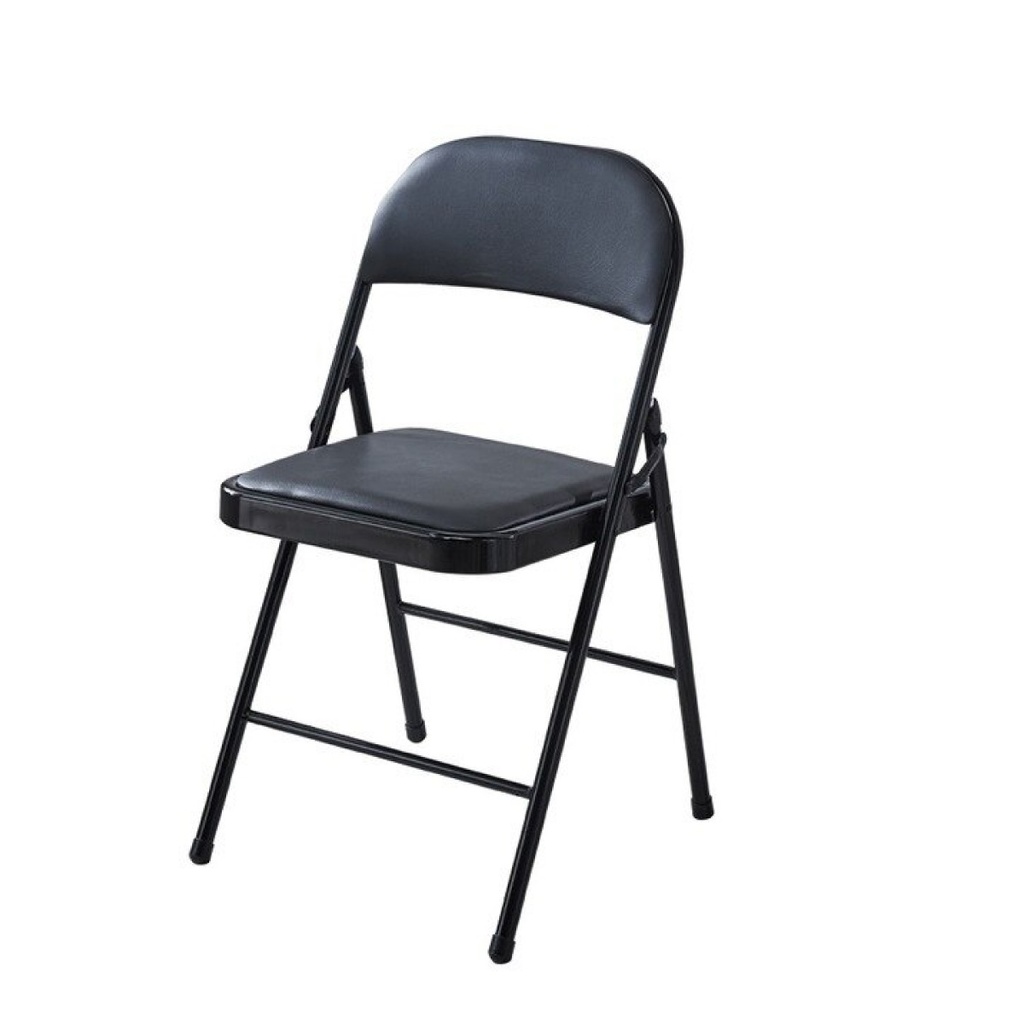 Silla plegable acojinada Negro