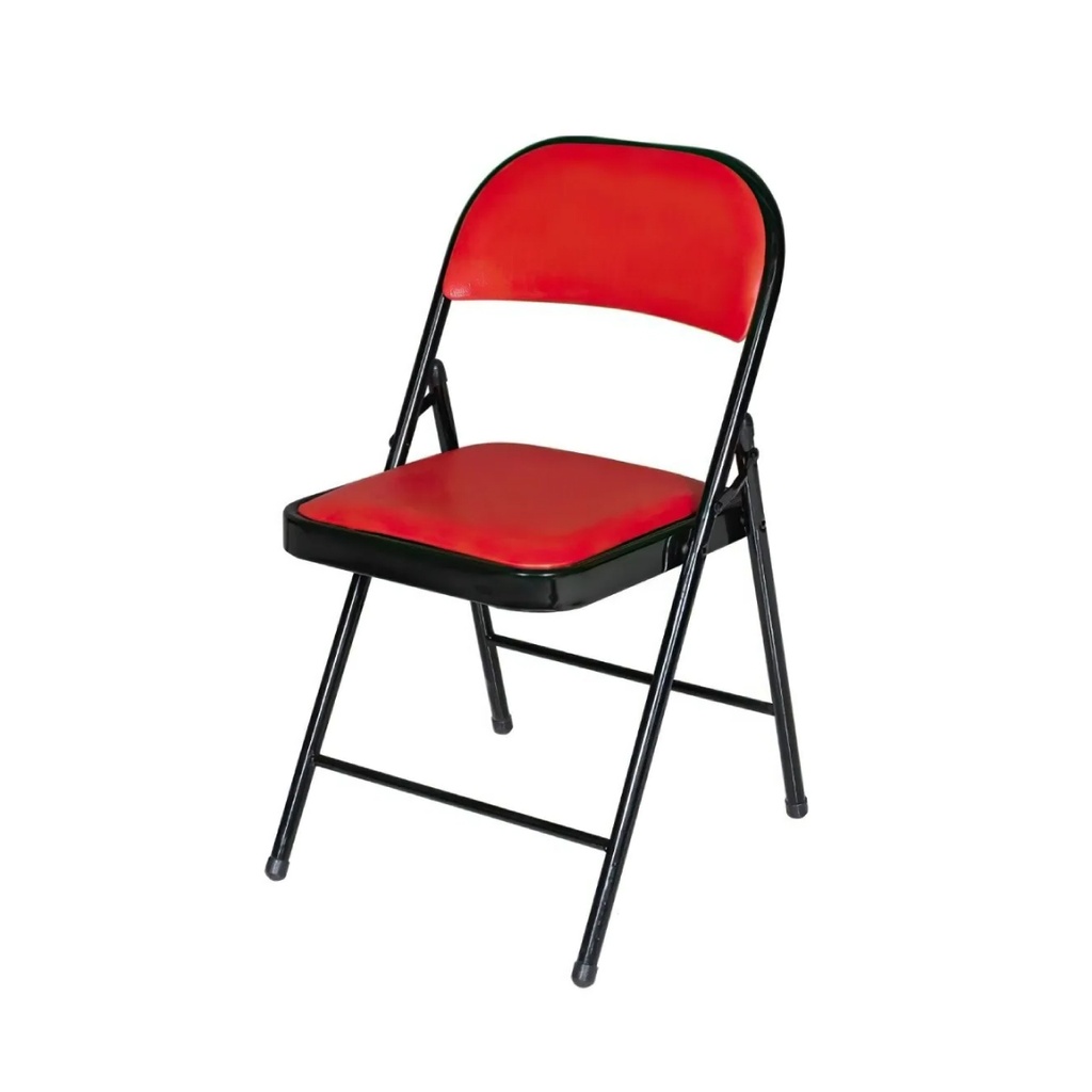 Silla plegable acojinada Rojo con negro