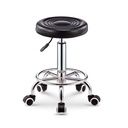 Taburete Giratorio Ajustable con ruedas Negro