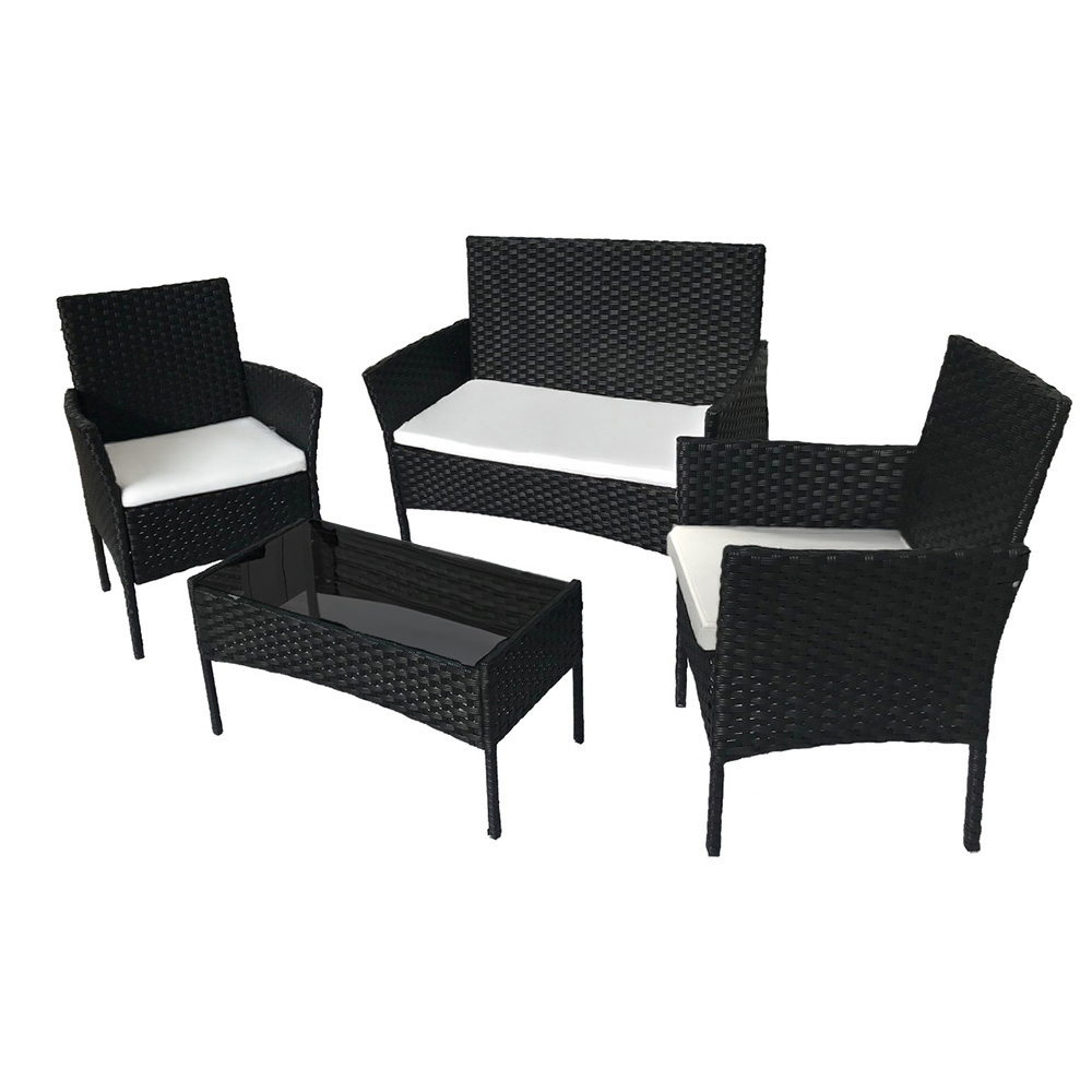 [Sala-4p/negro] Sala de jardín (Negro con blanco)