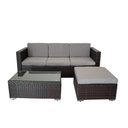 Juego de sala esquinera para jardín de mimbre exteriores