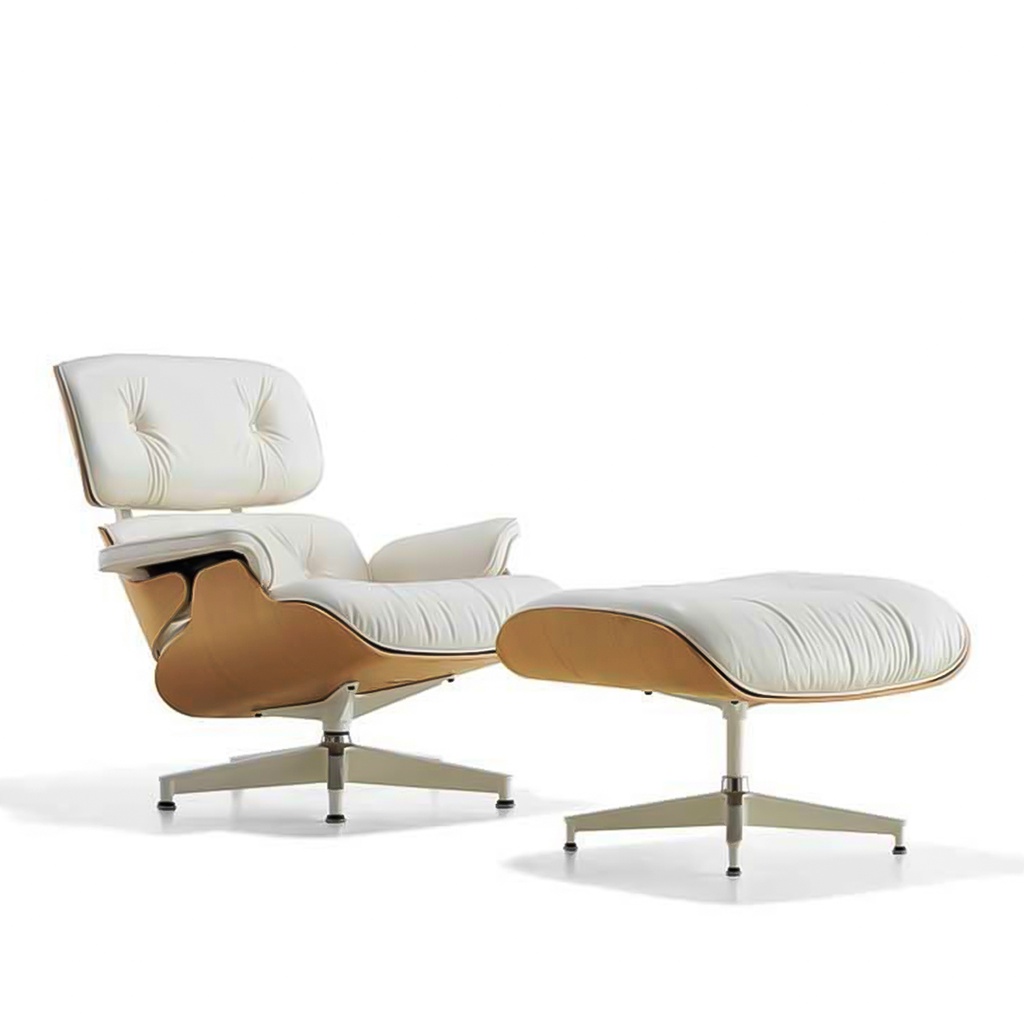 [Scuero-bla] Silla para oficina reclinable de cuero Blanco