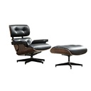 Silla para oficina reclinable de cuero Negro