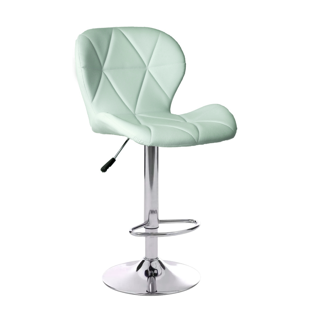 Silla de bar acolchada con respaldo geométrico Aqua