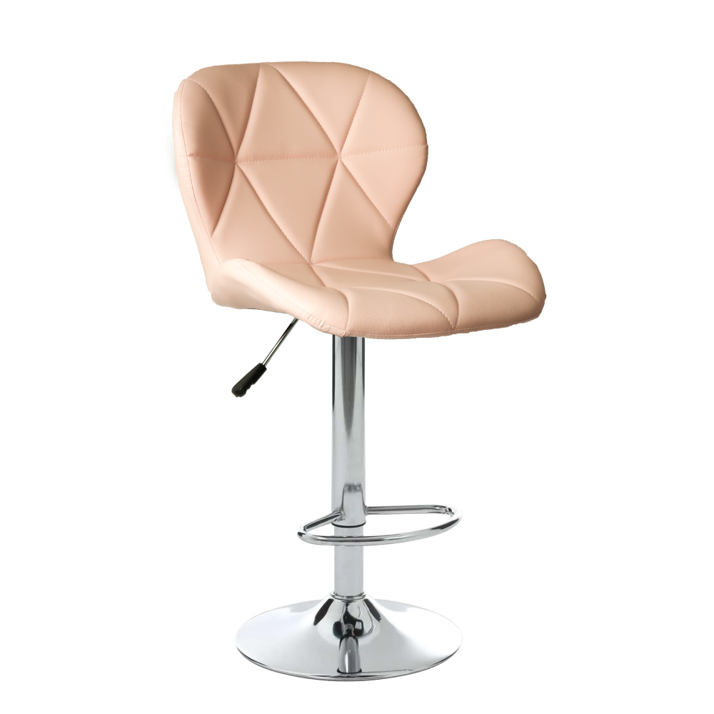 [TG-Rsa] Silla de bar acolchada con respaldo geométrico Rosa