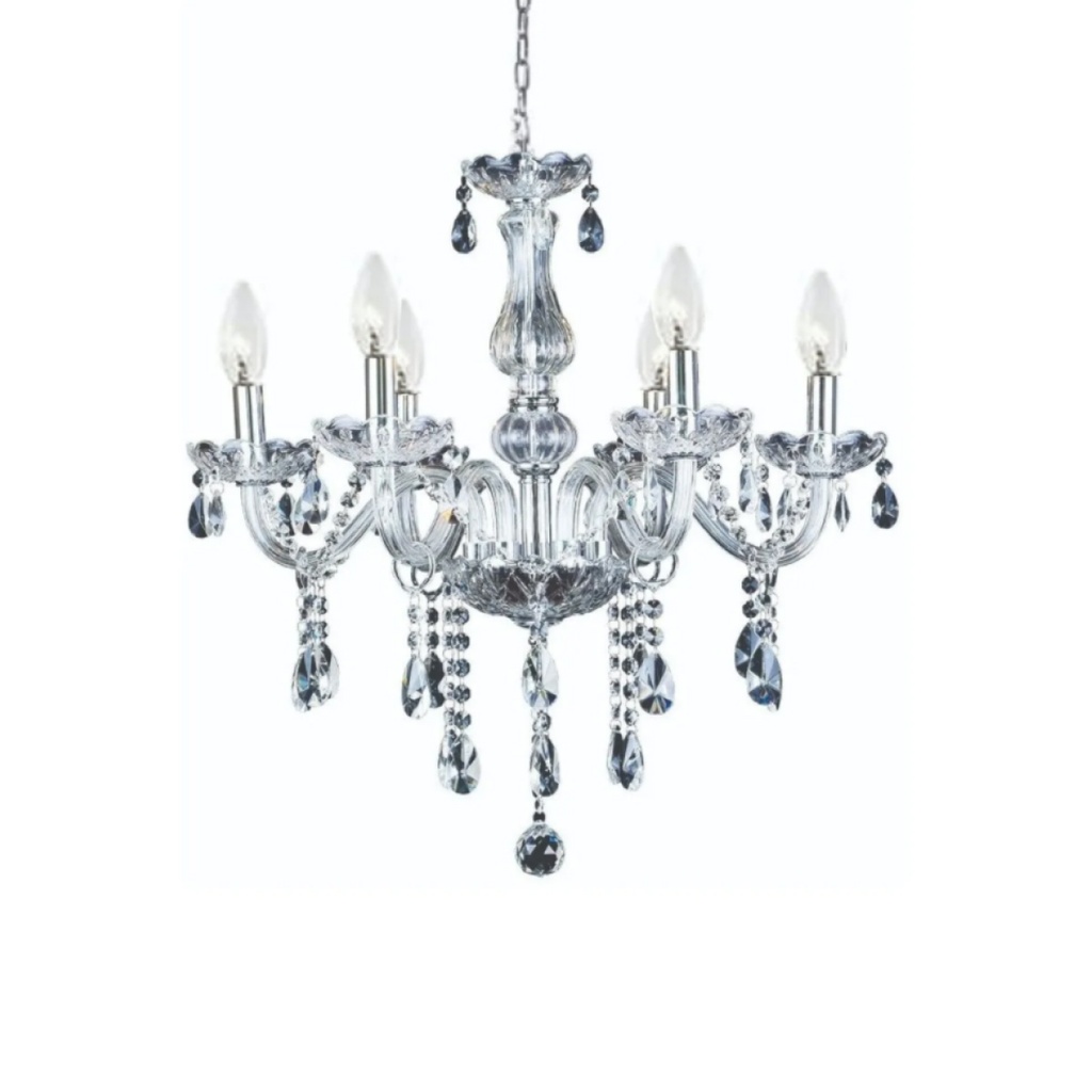 [lamp-cr6] Lámpara candil de cristal candelabro 6 focos