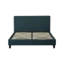 Base Con Cabecera Cama-P1004 de Madera Matrimonial Lino Color Verde