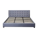Base Con Cabecera Cama-PD054 de Madera Matrimonial Lino Color Gris