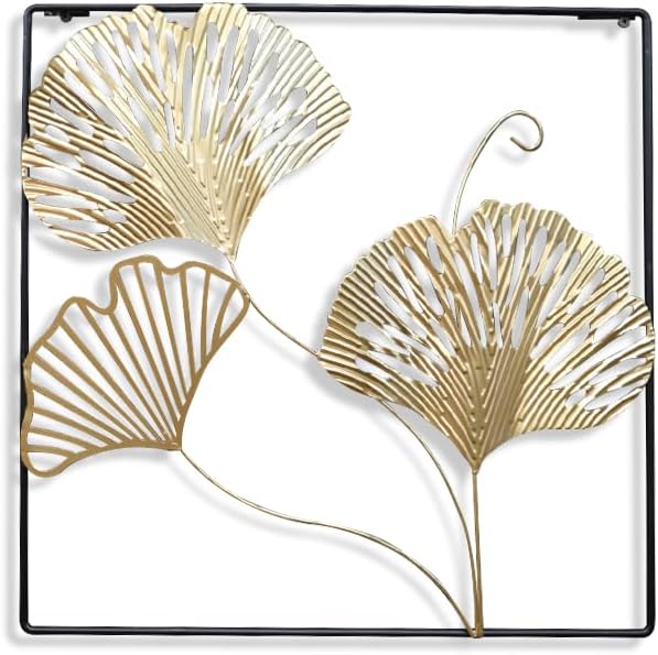 Cuadro decorativo 47cm x 47cm de Metal Moderno Color Dorado y Negro